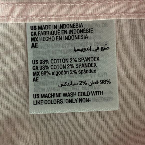 Bar III Men's XL 17-17.5 34-35 Dress Shirt Slim Fit Stretch Pink Chambray NEW - Picture 12 of 12